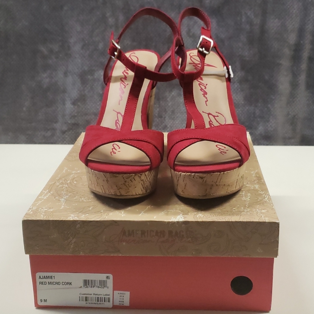 American Rag Cork Block Heel Sandals